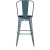Flash Furniture ET-3534-30-KB-PL1B-GG 30" Kelly Blue-Teal Metal Indoor/Outdoor Barstool with Back with Black Poly Resin Wood Seat addl-8