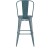 Flash Furniture ET-3534-30-KB-PL1C-GG 30" Kelly Blue-Teal Metal Indoor/Outdoor Barstool with Back with Teal-Blue Poly Resin Wood Seat addl-8