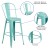 Flash Furniture ET-3534-30-MINT-GG 30" Mint Green Metal Indoor/Outdoor Barstool with Back addl-4