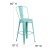 Flash Furniture ET-3534-30-MINT-GG 30" Mint Green Metal Indoor/Outdoor Barstool with Back addl-5