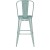 Flash Furniture ET-3534-30-MINT-PL1M-GG 30" Mint Green Metal Indoor/Outdoor Barstool with Back with Mint Green Poly Resin Wood Seat addl-8