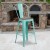 Flash Furniture ET-3534-30-MINT-WD-GG 30" Mint Green Metal Barstool with Back and Wood Seat addl-1