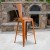 Flash Furniture ET-3534-30-OR-GG 30" Distressed Orange Metal Indoor/Outdoor Barstool with Back addl-1