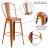 Flash Furniture ET-3534-30-OR-GG 30" Distressed Orange Metal Indoor/Outdoor Barstool with Back addl-4