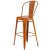 Flash Furniture ET-3534-30-OR-GG 30" Distressed Orange Metal Indoor/Outdoor Barstool with Back addl-6