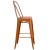 Flash Furniture ET-3534-30-OR-GG 30" Distressed Orange Metal Indoor/Outdoor Barstool with Back addl-8