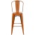 Flash Furniture ET-3534-30-OR-GG 30" Distressed Orange Metal Indoor/Outdoor Barstool with Back addl-9