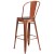 Flash Furniture ET-3534-30-POC-WD-GG 30" Copper Metal Barstool with Back and Wood Seat addl-3
