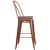 Flash Furniture ET-3534-30-POC-WD-GG 30" Copper Metal Barstool with Back and Wood Seat addl-4