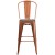 Flash Furniture ET-3534-30-POC-WD-GG 30" Copper Metal Barstool with Back and Wood Seat addl-5