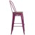 Flash Furniture ET-3534-30-PUR-WD-GG 30" Purple Metal Barstool with Back and Wood Seat addl-4