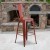 Flash Furniture ET-3534-30-RD-GG 30" Distressed Kelly Red Metal Indoor/Outdoor Barstool with Back addl-1