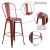 Flash Furniture ET-3534-30-RD-GG 30" Distressed Kelly Red Metal Indoor/Outdoor Barstool with Back addl-4