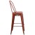 Flash Furniture ET-3534-30-RD-GG 30" Distressed Kelly Red Metal Indoor/Outdoor Barstool with Back addl-8