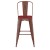 Flash Furniture ET-3534-30-RD-PL1R-GG 30" Kelly Red Metal Indoor/Outdoor Barstool with Back with Red Poly Resin Wood Seat addl-10