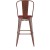 Flash Furniture ET-3534-30-RD-PL1R-GG 30" Kelly Red Metal Indoor/Outdoor Barstool with Back with Red Poly Resin Wood Seat addl-8
