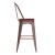 Flash Furniture ET-3534-30-RD-PL1R-GG 30" Kelly Red Metal Indoor/Outdoor Barstool with Back with Red Poly Resin Wood Seat addl-9