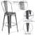Flash Furniture ET-3534-30-SIL-GG 30" Distressed Silver Gray Metal Indoor/Outdoor Barstool with Back addl-4