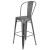 Flash Furniture ET-3534-30-SIL-GG 30" Distressed Silver Gray Metal Indoor/Outdoor Barstool with Back addl-6