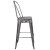 Flash Furniture ET-3534-30-SIL-GG 30" Distressed Silver Gray Metal Indoor/Outdoor Barstool with Back addl-8