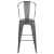 Flash Furniture ET-3534-30-SIL-GG 30" Distressed Silver Gray Metal Indoor/Outdoor Barstool with Back addl-9