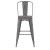 Flash Furniture ET-3534-30-SIL-PL1G-GG 30" Silver Gray Metal Indoor/Outdoor Barstool with Back with Gray Poly Resin Wood Seat addl-10