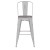 Flash Furniture ET-3534-30-WH-PL1G-GG 30" White Metal Indoor/Outdoor Barstool with Back with Gray Poly Resin Wood Seat addl-10