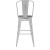 Flash Furniture ET-3534-30-WH-PL1G-GG 30" White Metal Indoor/Outdoor Barstool with Back with Gray Poly Resin Wood Seat addl-8
