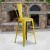 Flash Furniture ET-3534-30-YL-GG 30" Distressed Yellow Metal Indoor/Outdoor Barstool with Back addl-1