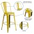 Flash Furniture ET-3534-30-YL-GG 30" Distressed Yellow Metal Indoor/Outdoor Barstool with Back addl-4