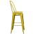 Flash Furniture ET-3534-30-YL-GG 30" Distressed Yellow Metal Indoor/Outdoor Barstool with Back addl-8