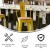 Flash Furniture ET-3534-30-YL-PL1T-GG 30" Yellow Metal Indoor/Outdoor Barstool with Back with Teak Poly Resin Wood Seat addl-3