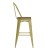 Flash Furniture ET-3534-30-YL-PL1T-GG 30" Yellow Metal Indoor/Outdoor Barstool with Back with Teak Poly Resin Wood Seat addl-9