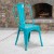 Flash Furniture ET-3534-CB-GG Crystal Teal-Blue Metal Indoor/Outdoor Stackable Chair addl-1