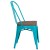 Flash Furniture ET-3534-CB-WD-GG Crystal Teal-Blue Metal Stackable Chair with Wood Seat addl-4