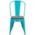 Flash Furniture ET-3534-CB-WD-GG Crystal Teal-Blue Metal Stackable Chair with Wood Seat addl-5