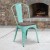 Flash Furniture ET-3534-MINT-WD-GG Mint Green Metal Stackable Chair with Wood Seat addl-1