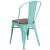 Flash Furniture ET-3534-MINT-WD-GG Mint Green Metal Stackable Chair with Wood Seat addl-3