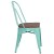Flash Furniture ET-3534-MINT-WD-GG Mint Green Metal Stackable Chair with Wood Seat addl-4