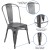 Flash Furniture ET-3534-SIL-GG Distressed Silver Gray Metal Indoor/Outdoor Stackable Chair addl-4