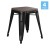 Flash Furniture ET-BT3503-18-BLK-WD-GG 18" Stackable Backless Black Metal Indoor Table Height Dining Stool with Wooden Seat, Set of 4 addl-2