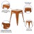 Flash Furniture ET-BT3503-18-ORG-GG 18" Stackable Backless Metal Indoor Table Height Stool, Orange - Set of 4 addl-4