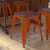 Flash Furniture ET-BT3503-18-ORG-WD-GG 18" Stackable Backless Orange Metal Indoor Dining Stool with Wooden Seat- - Set of 4 addl-6