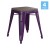 Flash Furniture ET-BT3503-18-PR-WD-GG 18" Stackable Backless Purple Metal Indoor Dining Stool with Wooden Seat - Set of 4 addl-2