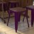 Flash Furniture ET-BT3503-18-PR-WD-GG 18" Stackable Backless Purple Metal Indoor Dining Stool with Wooden Seat - Set of 4 addl-6
