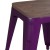 Flash Furniture ET-BT3503-18-PR-WD-GG 18" Stackable Backless Purple Metal Indoor Dining Stool with Wooden Seat - Set of 4 addl-7