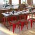 Flash Furniture ET-BT3503-18-RED-WD-GG 18" Stackable Backless Red Metal Indoor Dining Stool with Wooden Seat- - Set of 4 addl-1