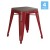 Flash Furniture ET-BT3503-18-RED-WD-GG 18" Stackable Backless Red Metal Indoor Dining Stool with Wooden Seat- - Set of 4 addl-2