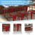 Flash Furniture ET-BT3503-18-RED-WD-GG 18" Stackable Backless Red Metal Indoor Dining Stool with Wooden Seat- - Set of 4 addl-4