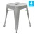 Flash Furniture ET-BT3503-18-SIL-GG 18" Stackable Backless Metal Indoor Table Height Stool, Silver - Set of 4 addl-2